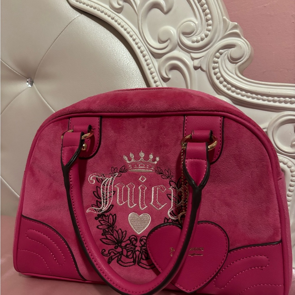 Juicy Couture Pink Satchel with Plush Texture